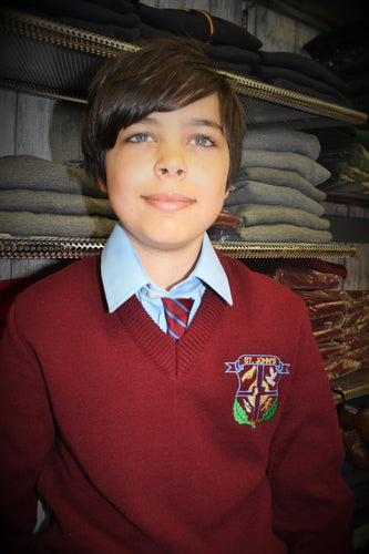 2 x St John's Deerpark knitted wine V-neck jumper (Save 10%) - MJ's Menswear Derry