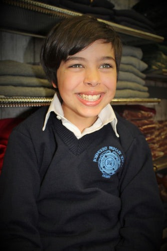 Rosemount PS Deerpark knitted navy v-neck jumper - MJ's Menswear Derry