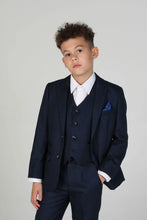 Load image into Gallery viewer, Boy&#39;s Arther Navy 3 Piece Suit
