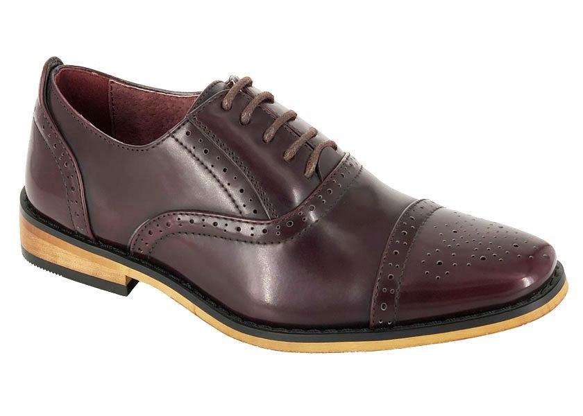Boys Oxblood Brogue Shoe - MJ's Menswear Derry