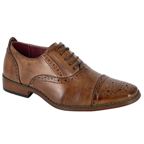 Boys Brown Brogue Shoe - MJ's Menswear Derry