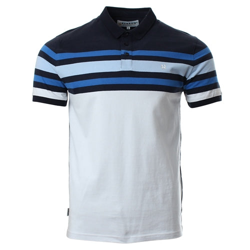 Baxter Polo Navy Blue Stripe - MJ's Menswear Derry