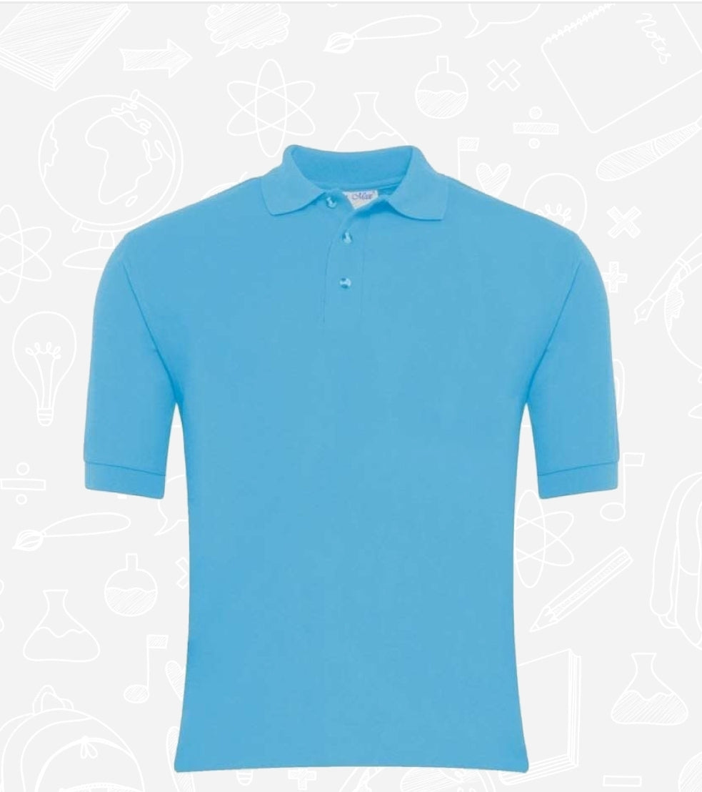 Plain pale blue polo