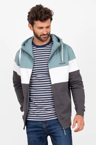Colour Block Zip Thru Hoody - MJ's Menswear Derry