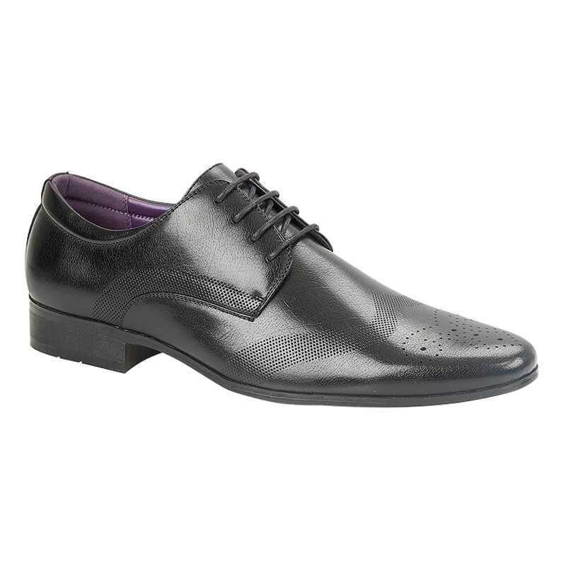 Crompton Black Formal Shoe - MJ's Menswear Derry