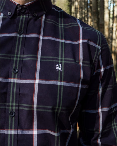 Dan Navy Check Slim Fit Shirt - MJ's Menswear Derry