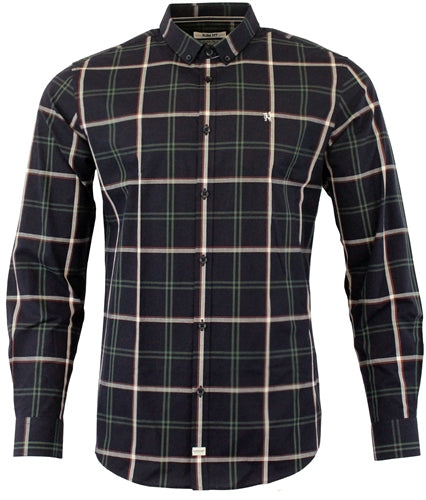 Dan Navy Check Slim Fit Shirt - MJ's Menswear Derry