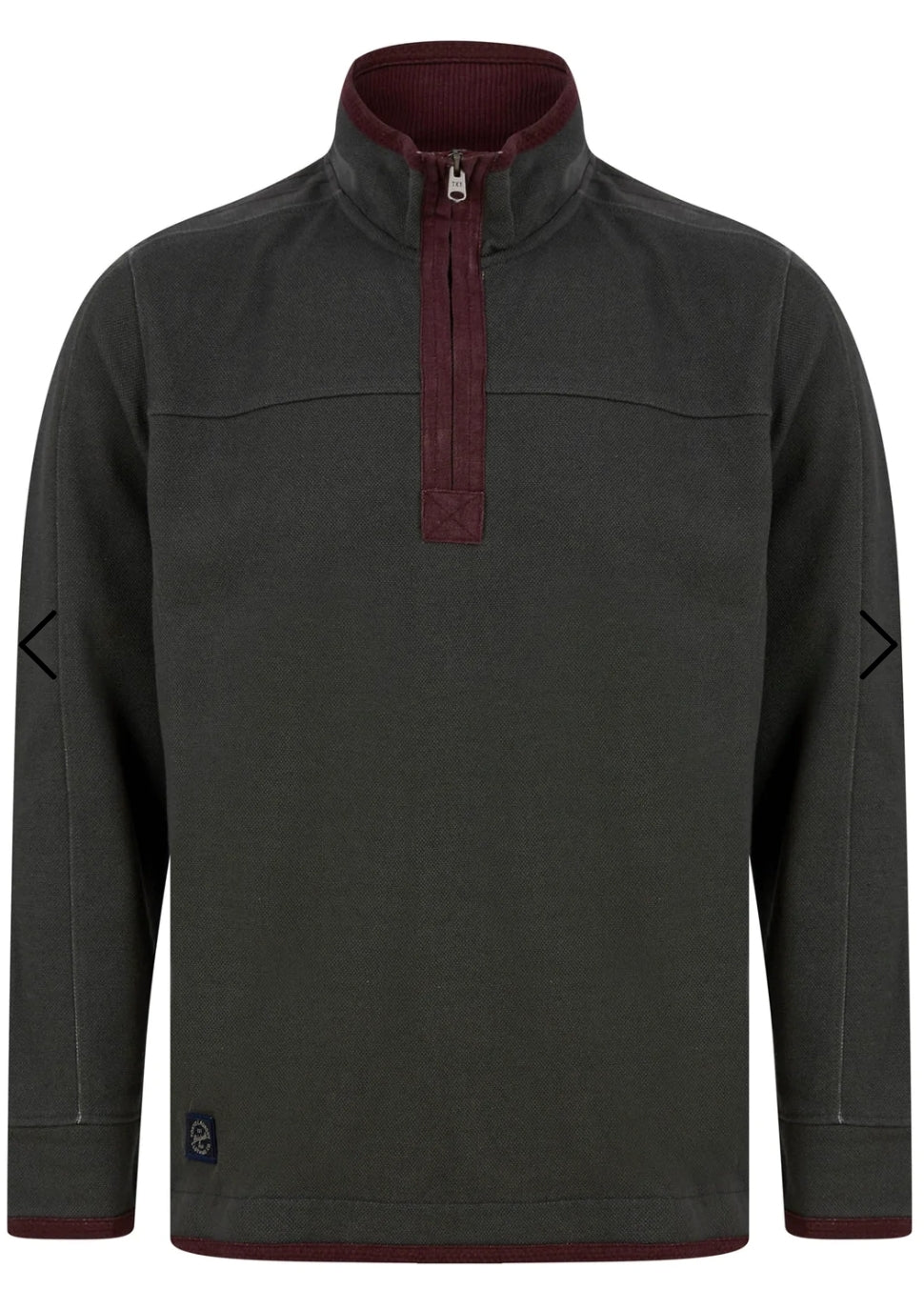 Tokyo Cotton Pique Half Zip Black