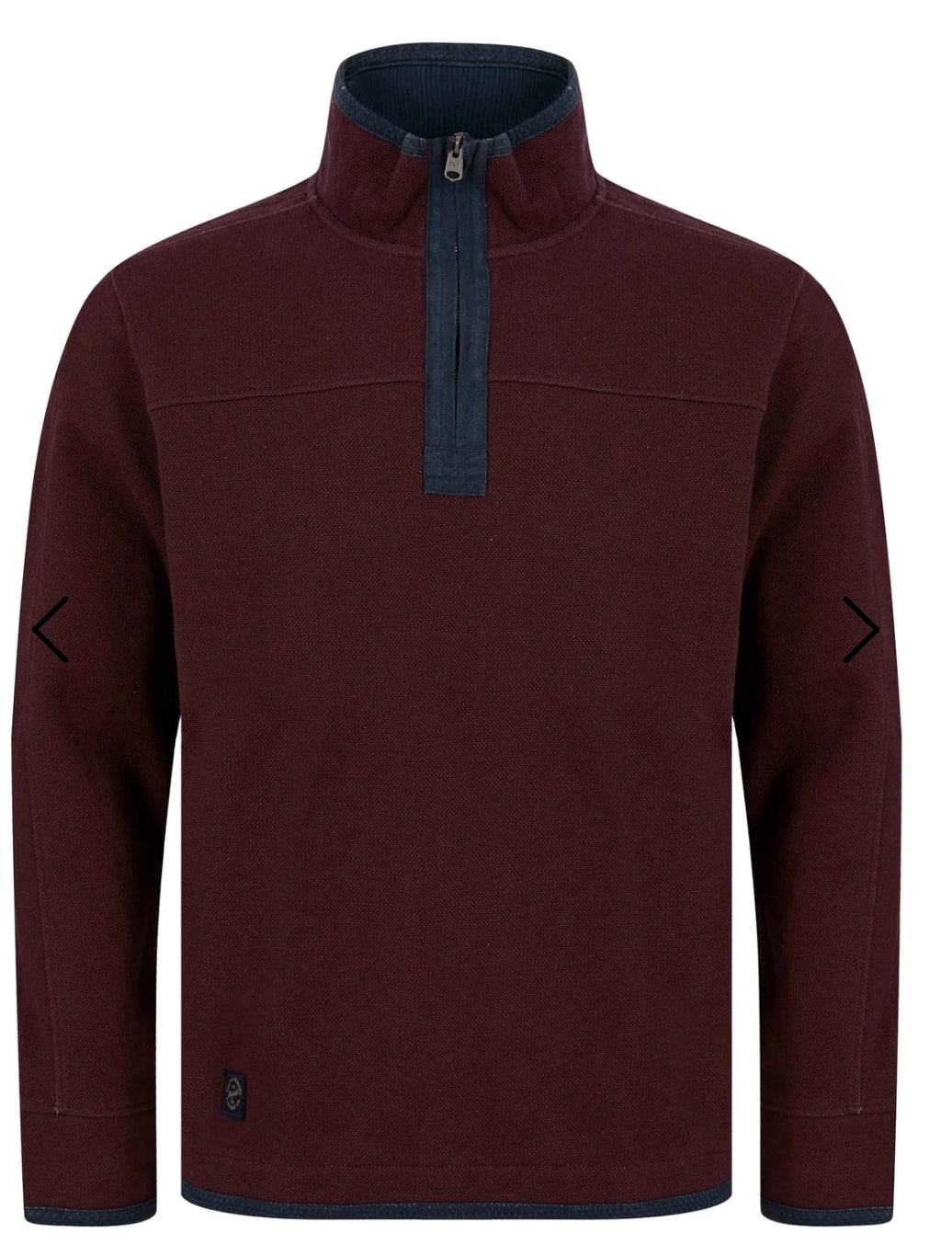 Tokyo Cotton Pique Half Zip Oxblood