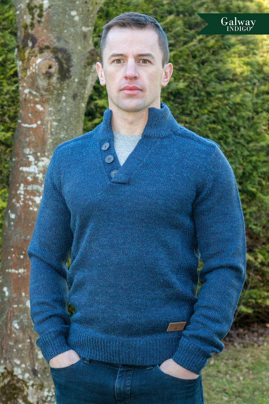 Emerald Isle Navy Wool Blend Jumper