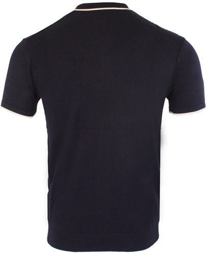 Harry Knitted Polo Indigo - MJ's Menswear Derry