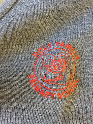 Holy Family PS Deerpark knitted grey V-neck jumper - MJ's Menswear Derry