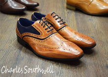 Load image into Gallery viewer, Belmond Tan/Navy Shoe
