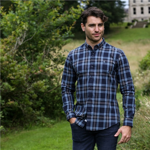Keith Shirt Denim Check - MJ's Menswear Derry