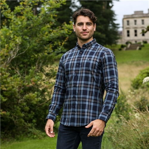 Keith Shirt Denim Check - MJ's Menswear Derry