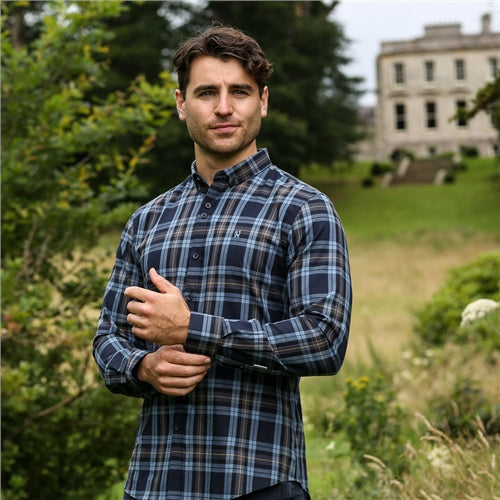 Keith Shirt Denim Check - MJ's Menswear Derry
