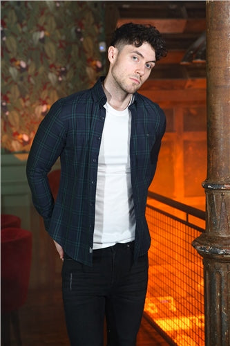 Kingpin Green Check Slim Fit Shirt - MJ's Menswear Derry