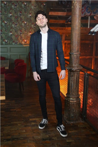 Kingpin Green Check Slim Fit Shirt - MJ's Menswear Derry