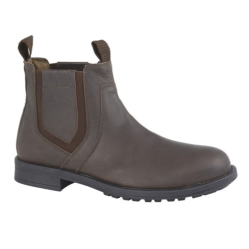 Dark Brown Twin Gusset Leather Ankle Boot M096 - MJ's Menswear Derry