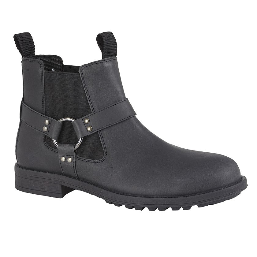 Black Leather Twin Gusset Ankle Boot