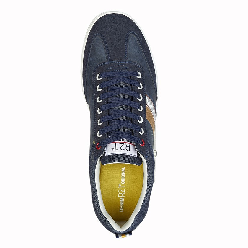 Navy Suede Casual Trainer M423NC - MJ's Menswear Derry