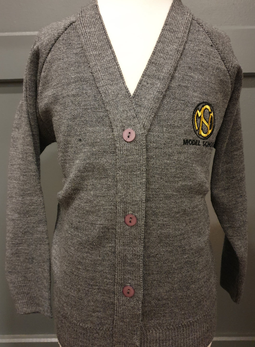 Model PS Deerpark knitted grey V-neck cardigan - MJ's Menswear Derry