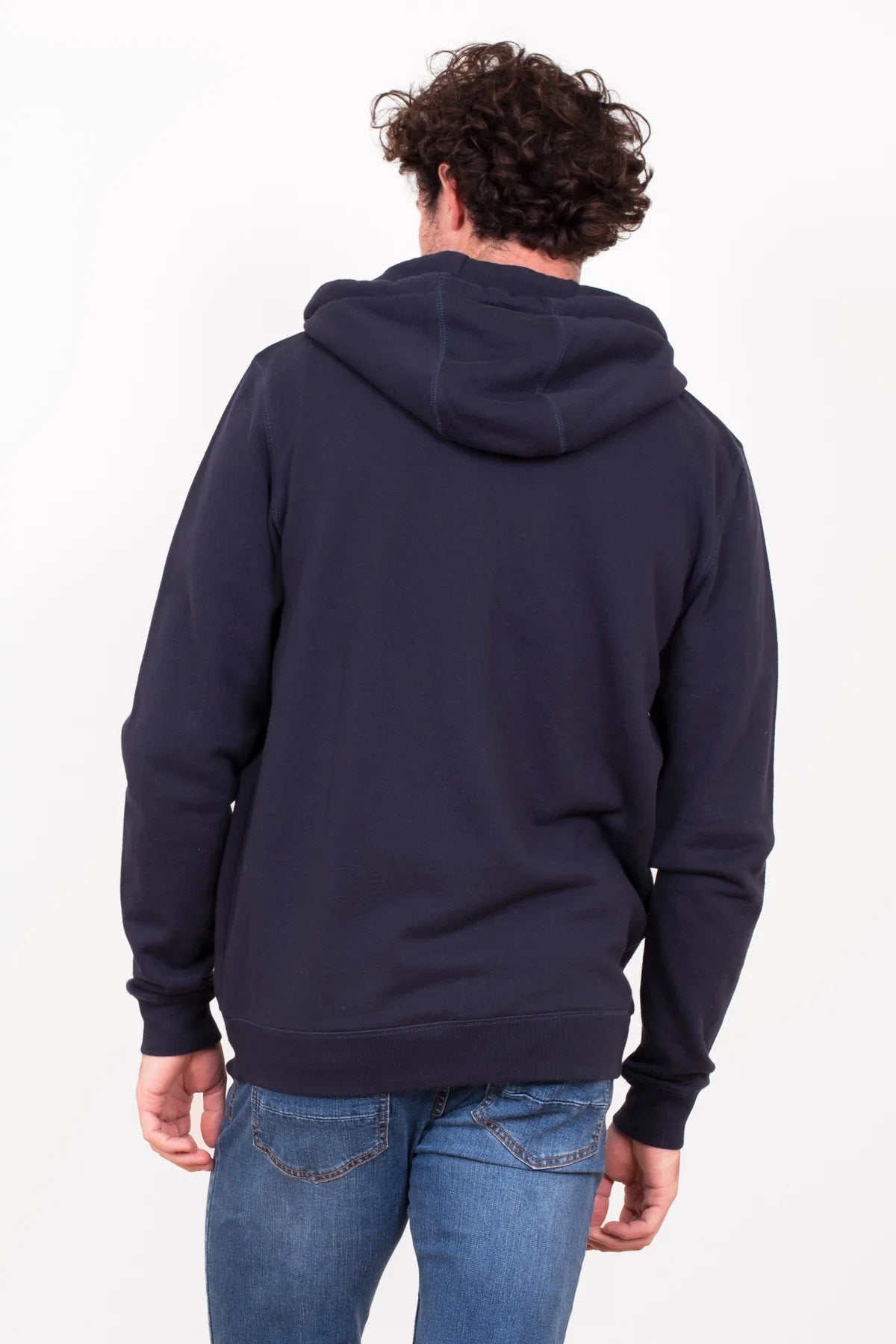 Navy Zip Through Hoody - MJ's Menswear Derry