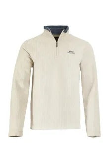 Newark eco quarter zip grid fleece ecru