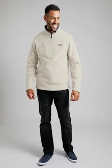 Newark eco quarter zip grid fleece ecru