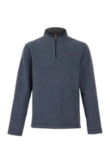 Newark eco quarter zip grid fleece navy