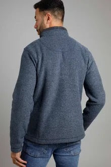 Newark eco quarter zip grid fleece navy