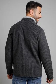 Newark eco quarter zip grid fleece washed black