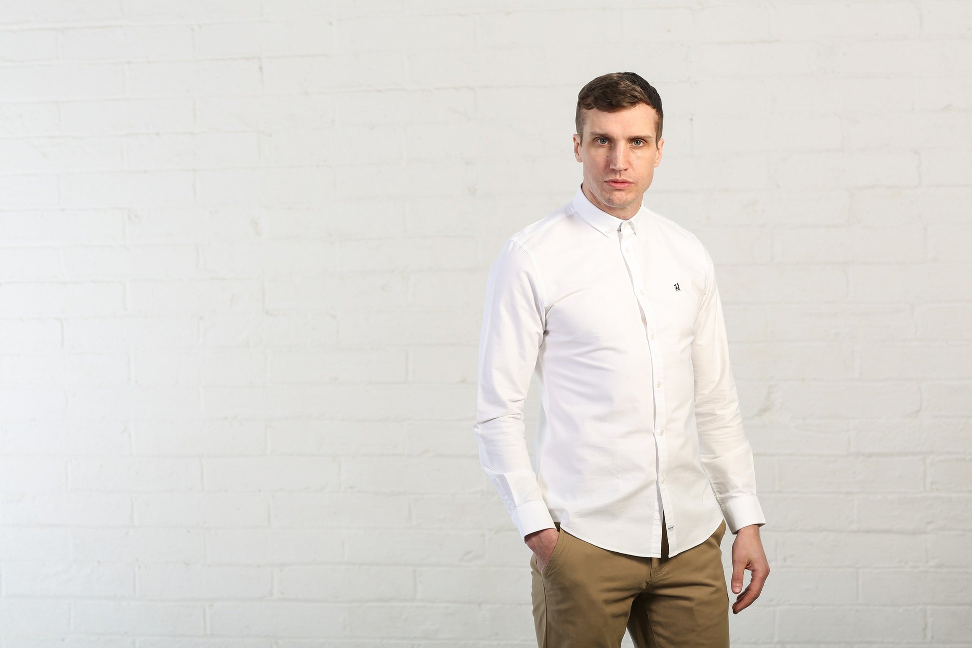 Otis White Slim Fit Shirt - MJ's Menswear Derry