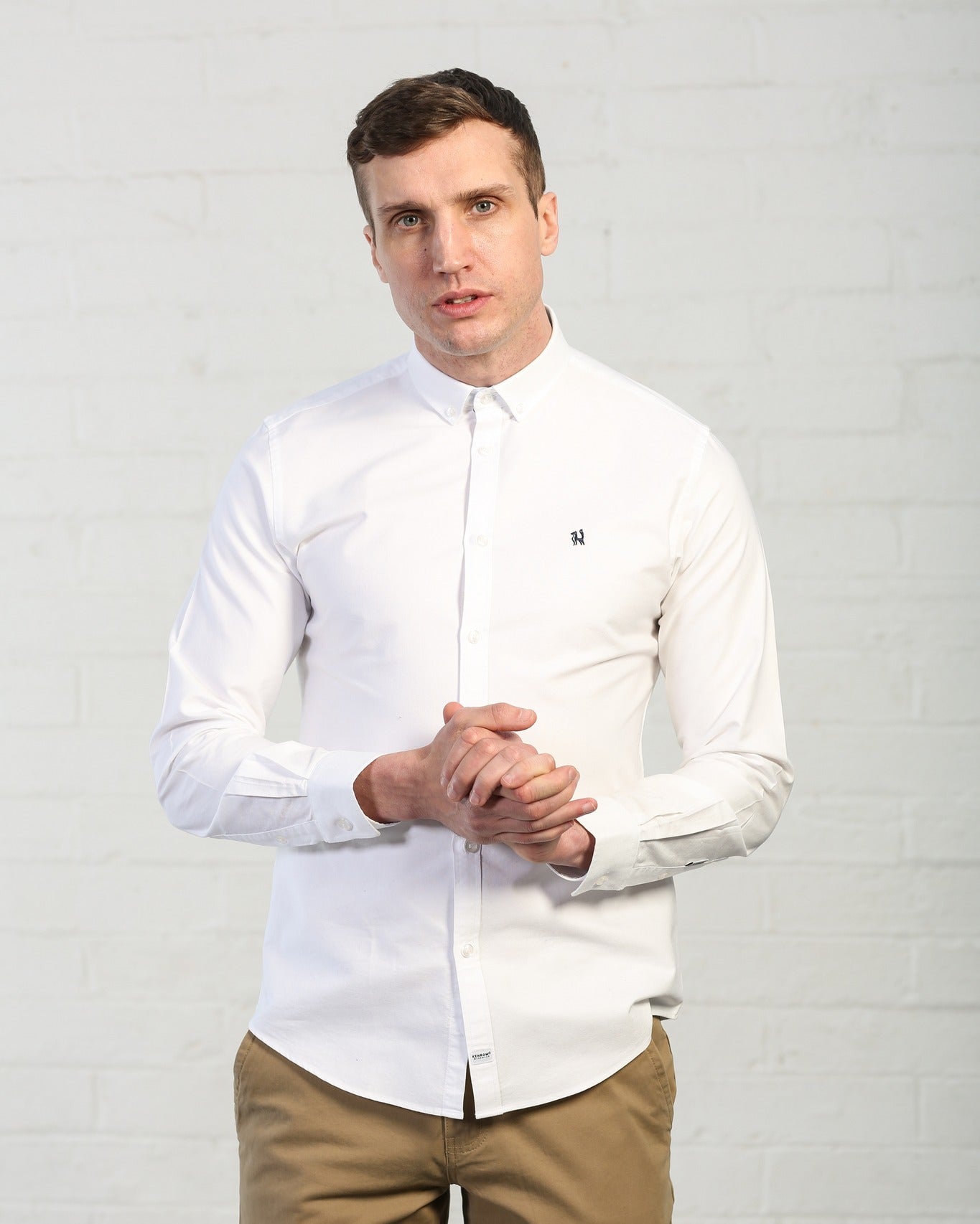 Otis White Slim Fit Shirt - MJ's Menswear Derry