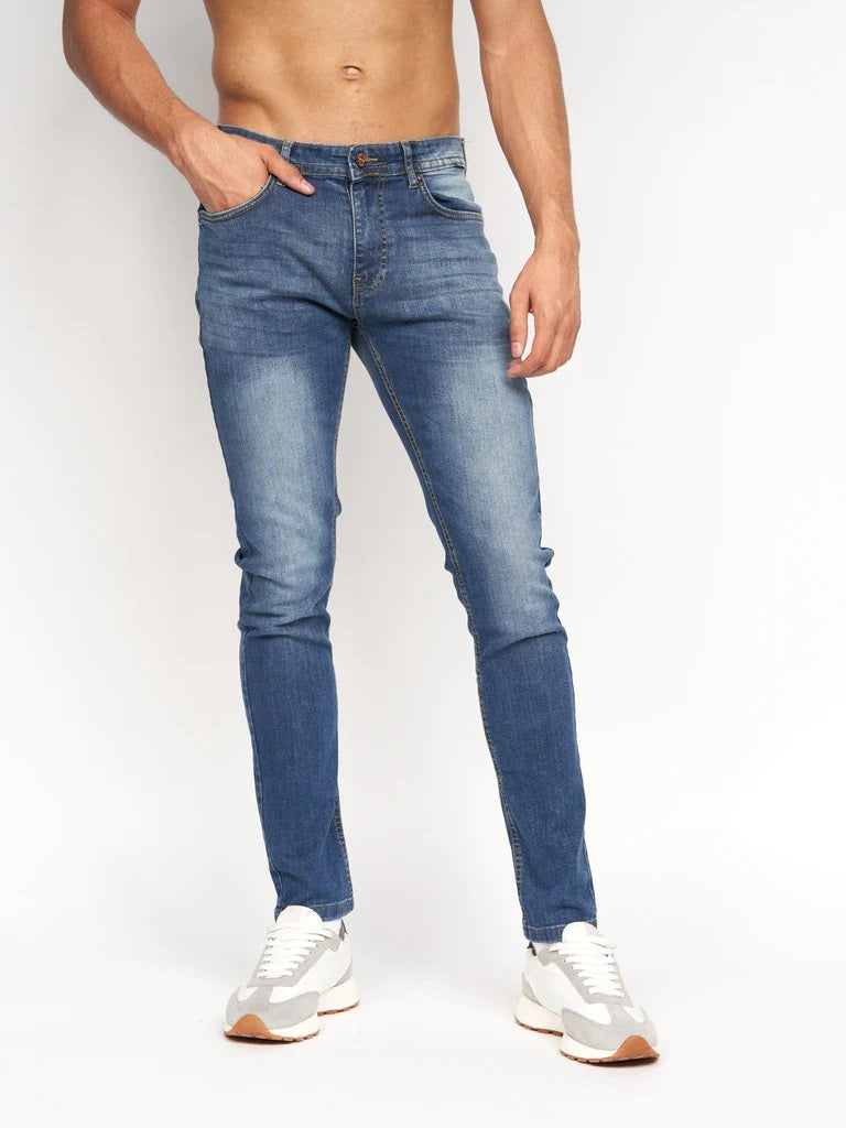 Overburg Tapered Jeans Mid Wash - MJ's Menswear Derry