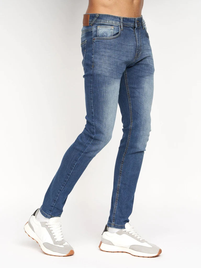 Overburg Tapered Jeans Mid Wash - MJ's Menswear Derry