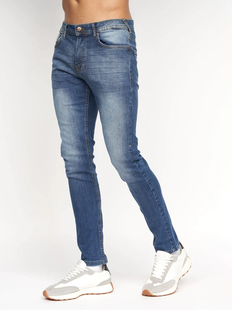 Overburg Tapered Jeans Mid Wash - MJ's Menswear Derry
