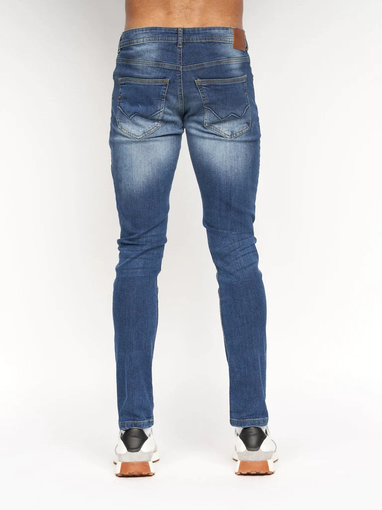 Overburg Tapered Jeans Mid Wash - MJ's Menswear Derry