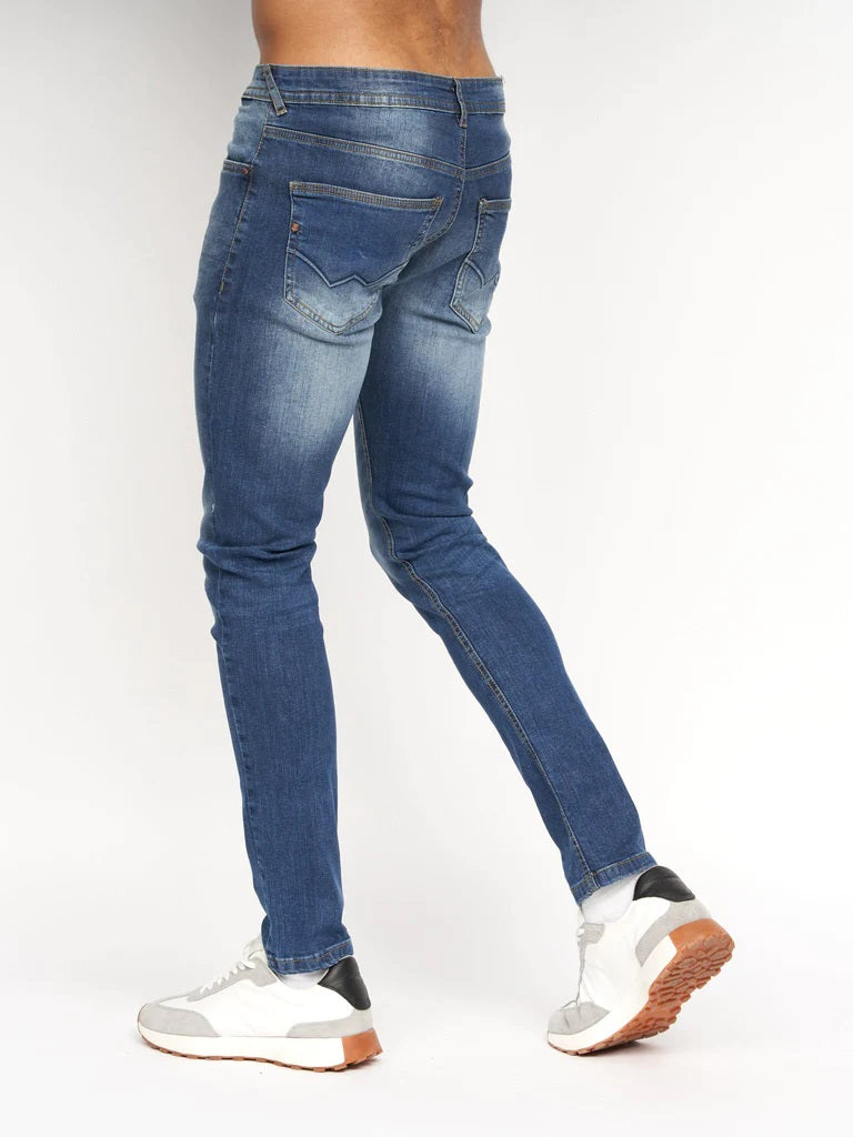 Overburg Tapered Jeans Mid Wash - MJ's Menswear Derry