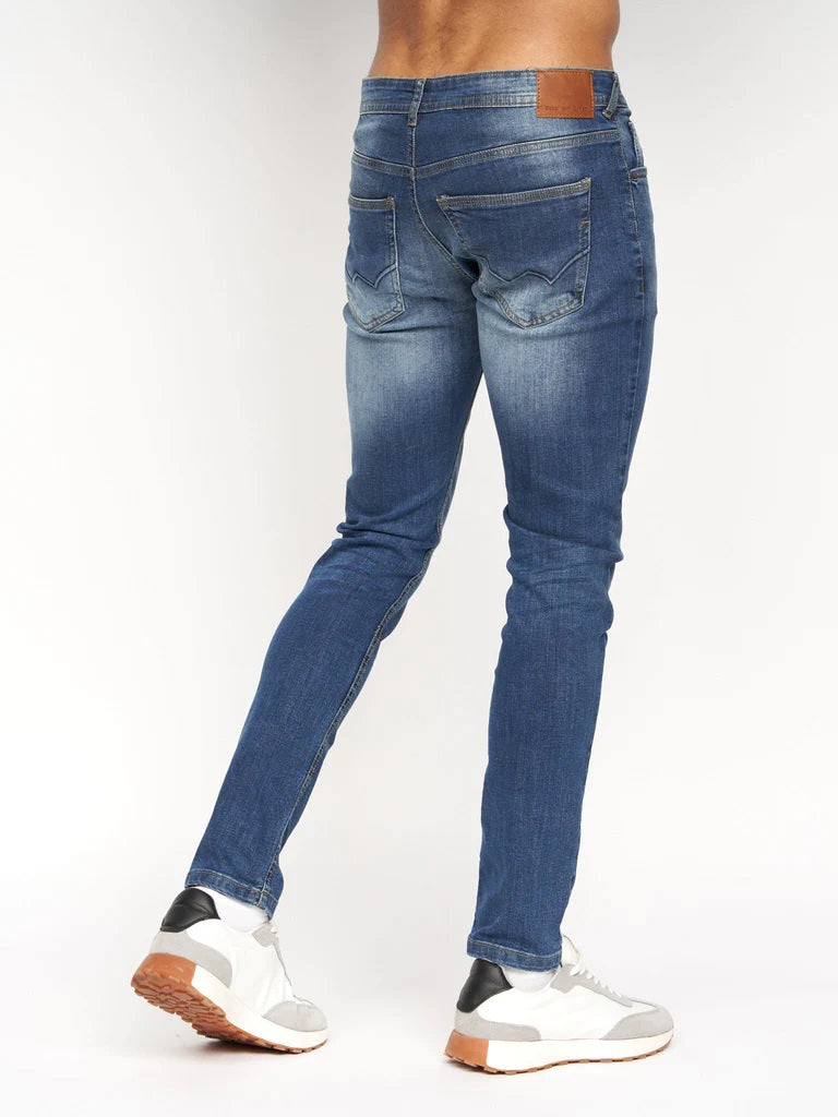 Overburg Tapered Jeans Mid Wash - MJ's Menswear Derry