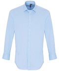 Premier Stretch fit cotton poplin long sleeve pale blue shirt - MJ's Menswear Derry