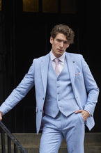 Load image into Gallery viewer, Ralph Light Blue Wool Tweed 3 Piece Suit
