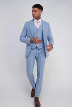 Load image into Gallery viewer, Ralph Light Blue Wool Tweed 3 Piece Suit
