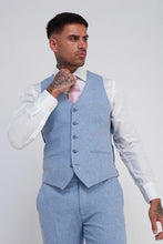 Load image into Gallery viewer, Ralph Light Blue Wool Tweed 3 Piece Suit
