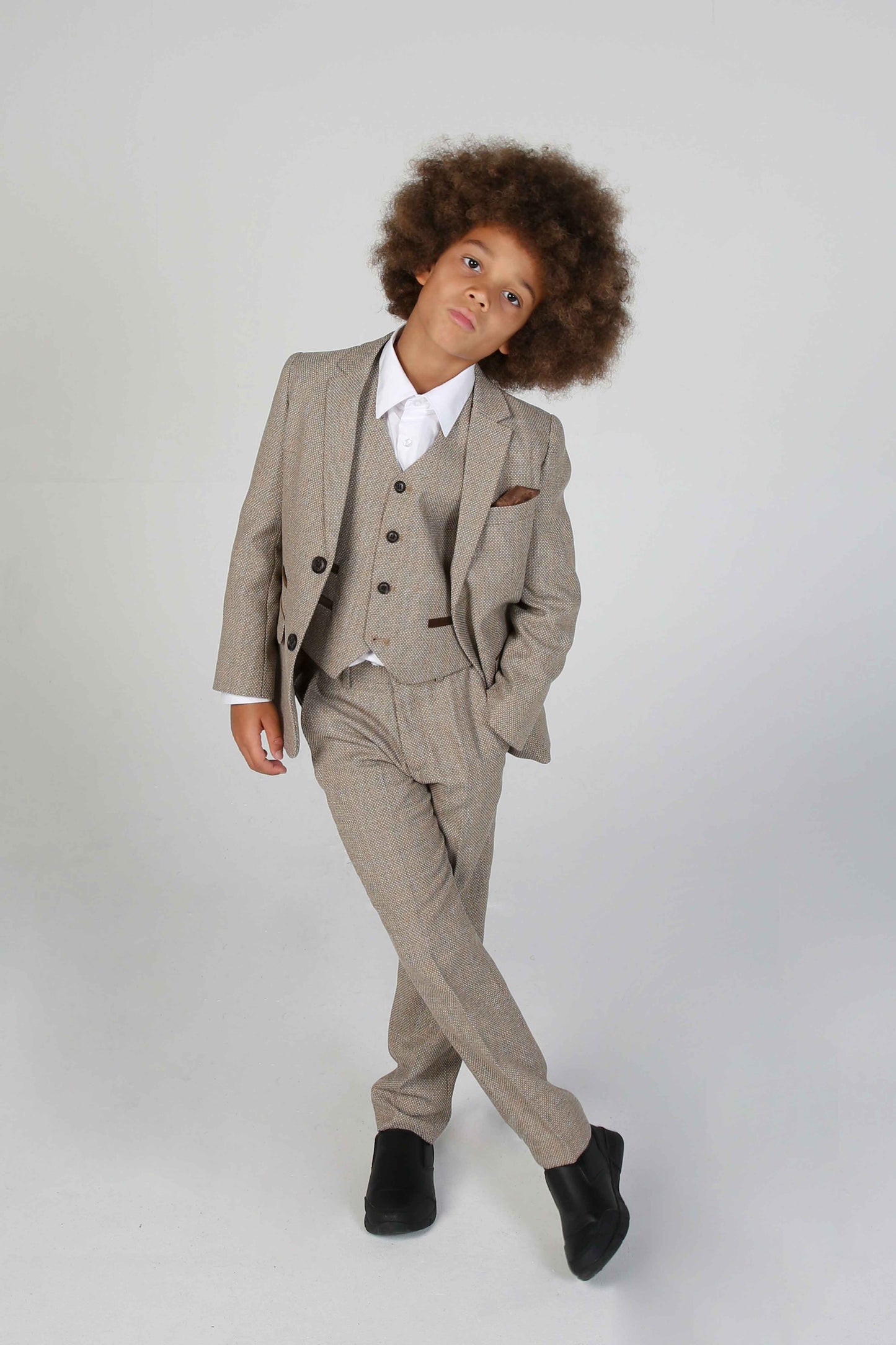 Boy's Ralph Beige 3 Piece Suit