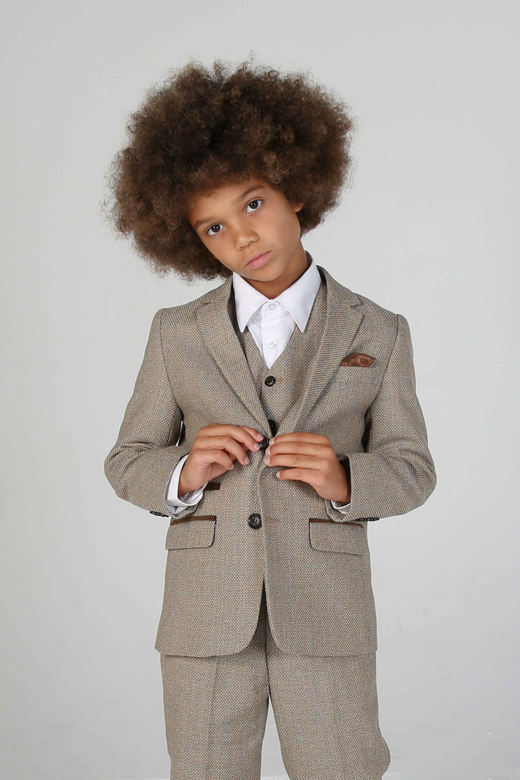 Boy's Ralph Beige 3 Piece Suit