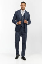 Load image into Gallery viewer, Reece Wool Tweed Three Piece Slim Fit Suit In Grey Check
