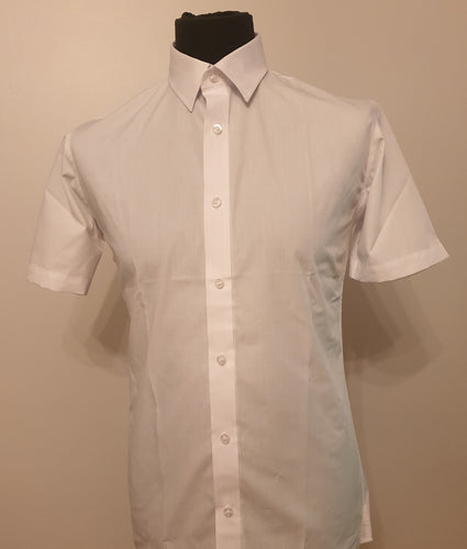Deerpark Single pack boy's white school shirt - MJ's Menswear Derry