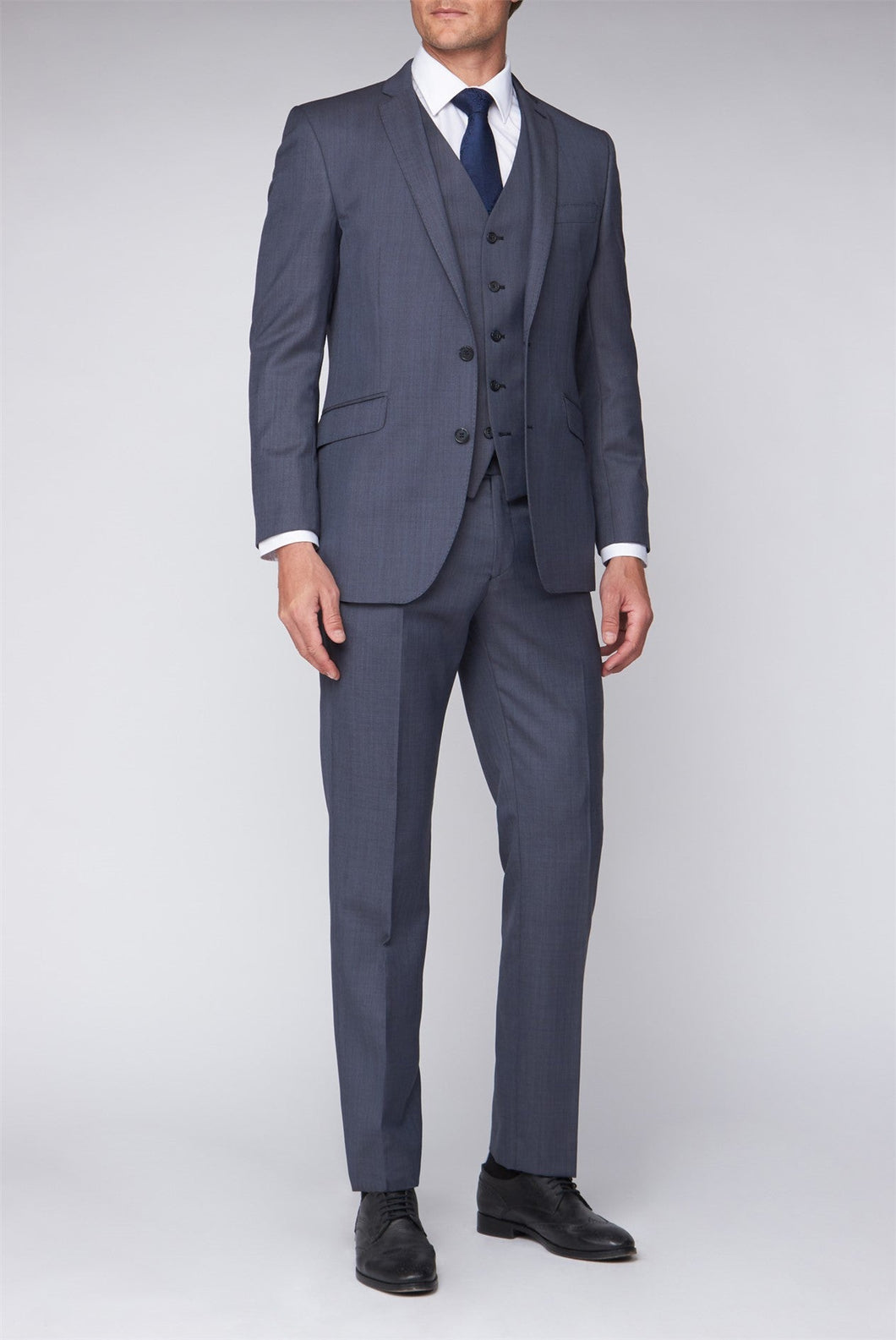 Scott Navy Blue Pindot Two Piece Suit