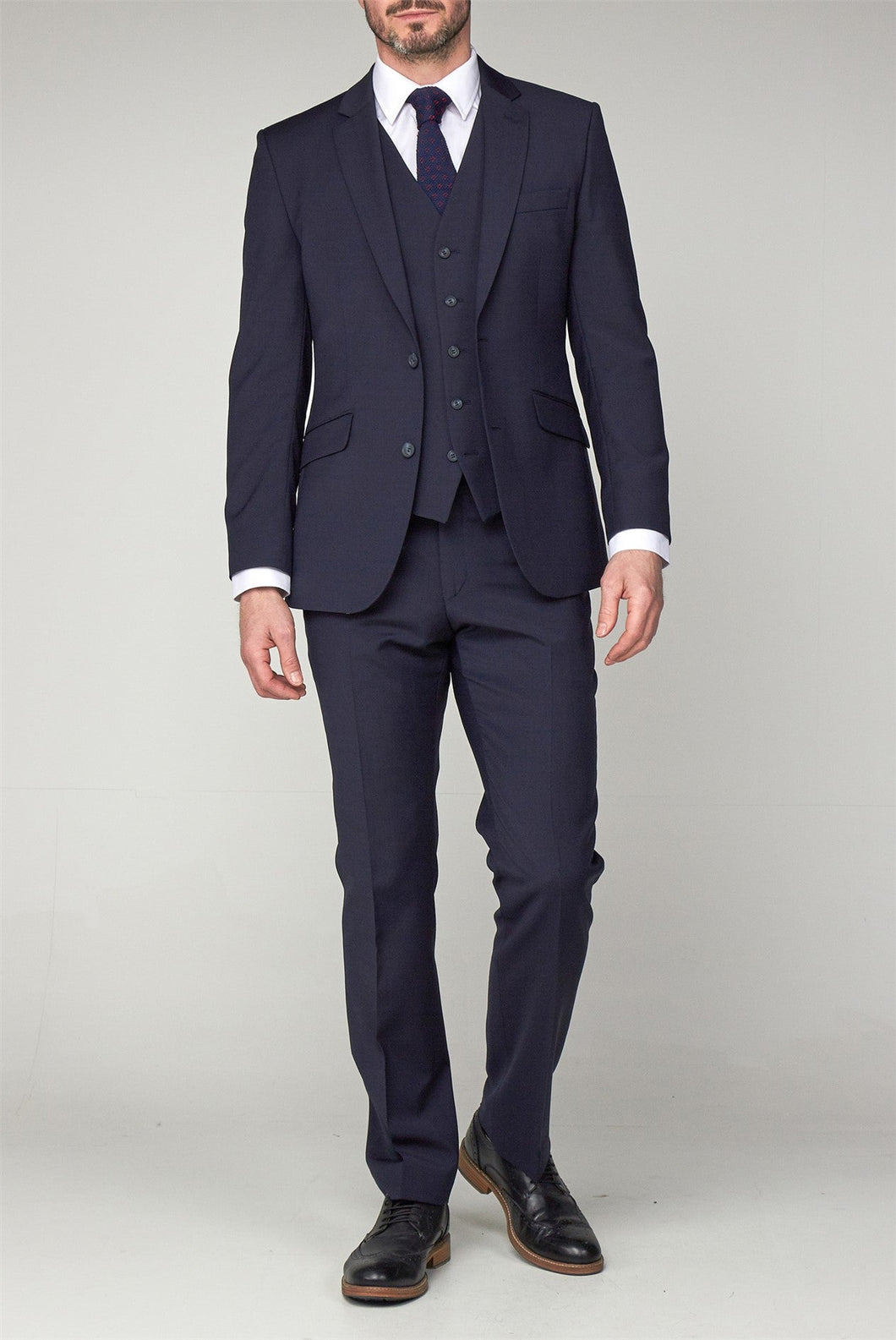 Scott Ink Blue Sharkskin Two Piece Suit